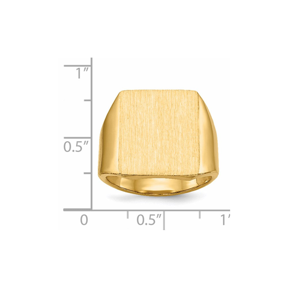 14k 15.0x17.0.0mm Closed Back Mens Signet Ring