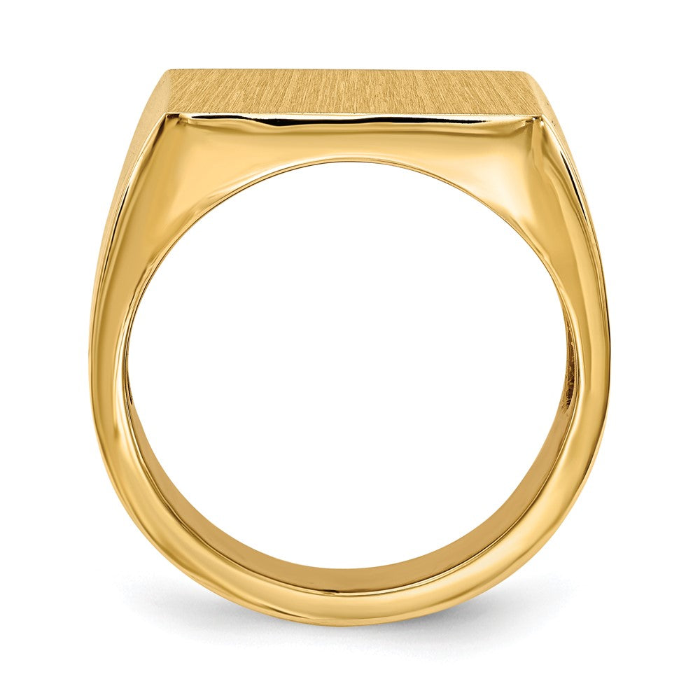 14k 17.5x16.5mm Open Back Mens Signet Ring