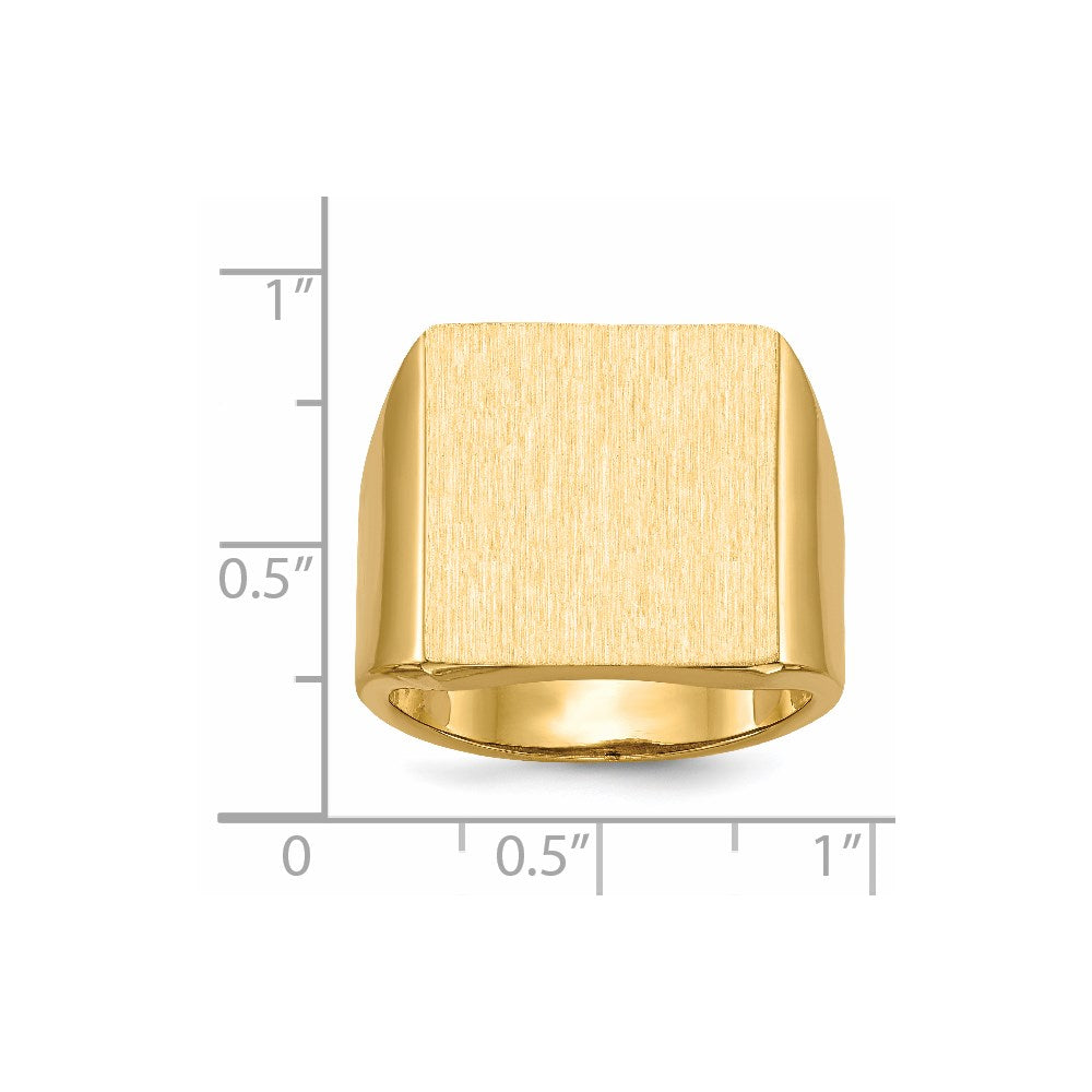 14k 17.5x16.5mm Open Back Mens Signet Ring