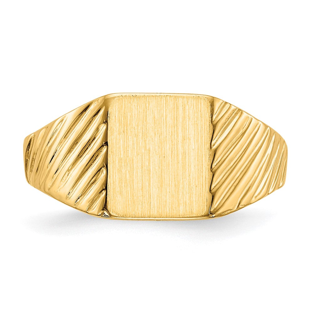 14k 8.0x6.5mm Open Back Child's Signet Ring