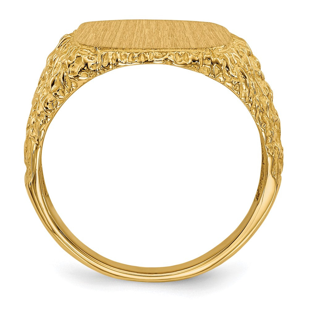 14k 13.5x13.5mm Open Back Men's Signet Ring