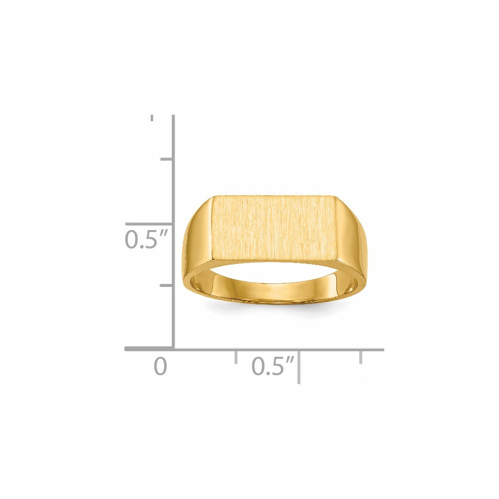 14k 7.0x13.0mm Closed Back Signet Ring