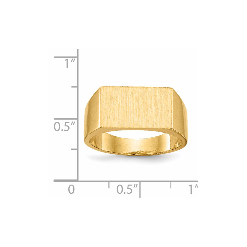 14k 9.0x15.0mm Closed Back Men's Signet Ring