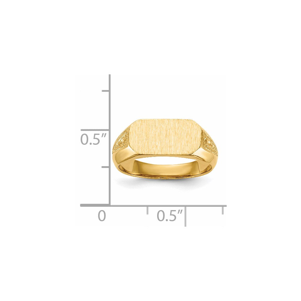 14k 6.0x12.5mm Open Back Signet Ring