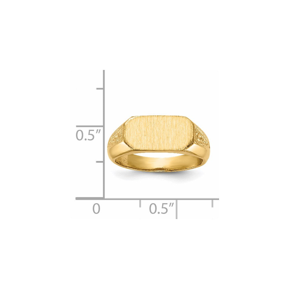 14k 6.0x12.5mm Closed Back Signet Ring