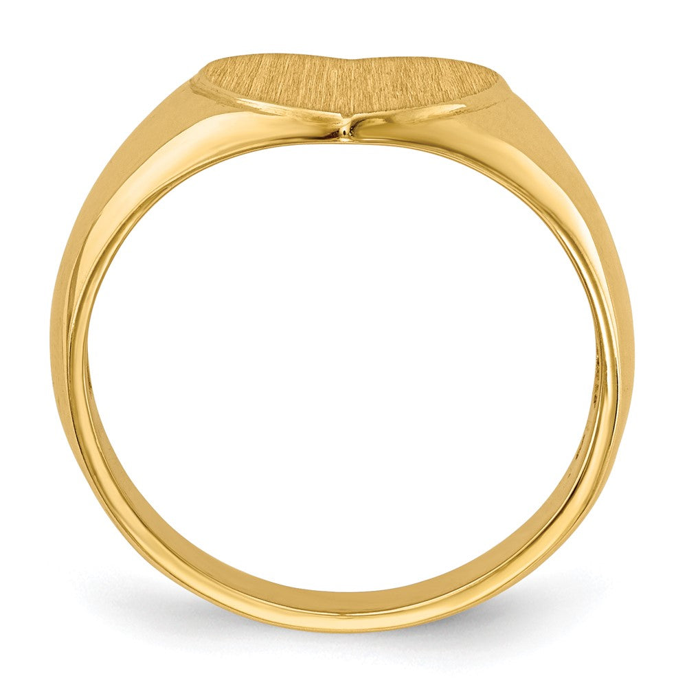 14k 9.5x9.5mm Open Back Heart Signet Ring