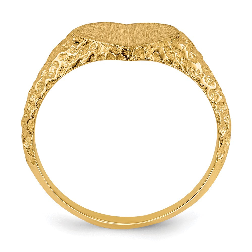 14k 7.5x8.0mm Open Back Heart Signet Ring