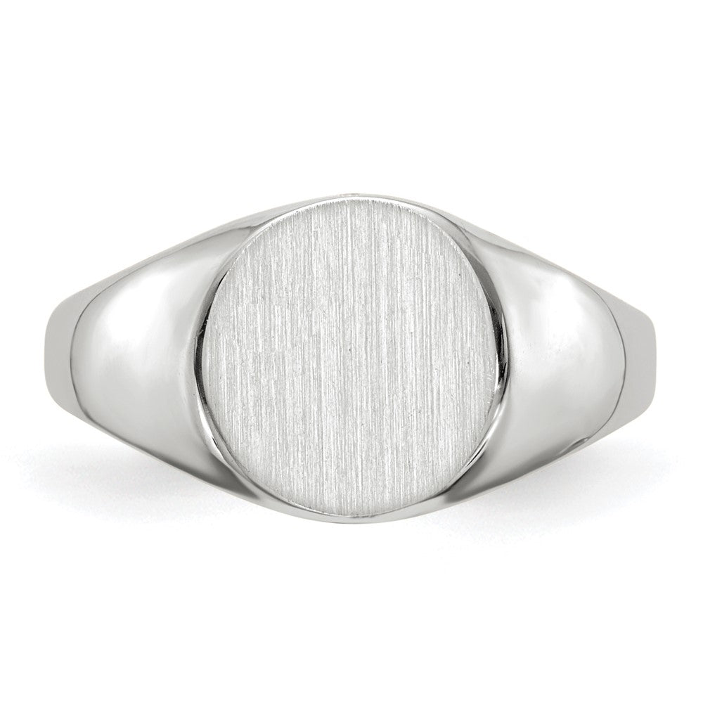 14k White Gold 9.0x9.0mm Closed Back Signet Ring