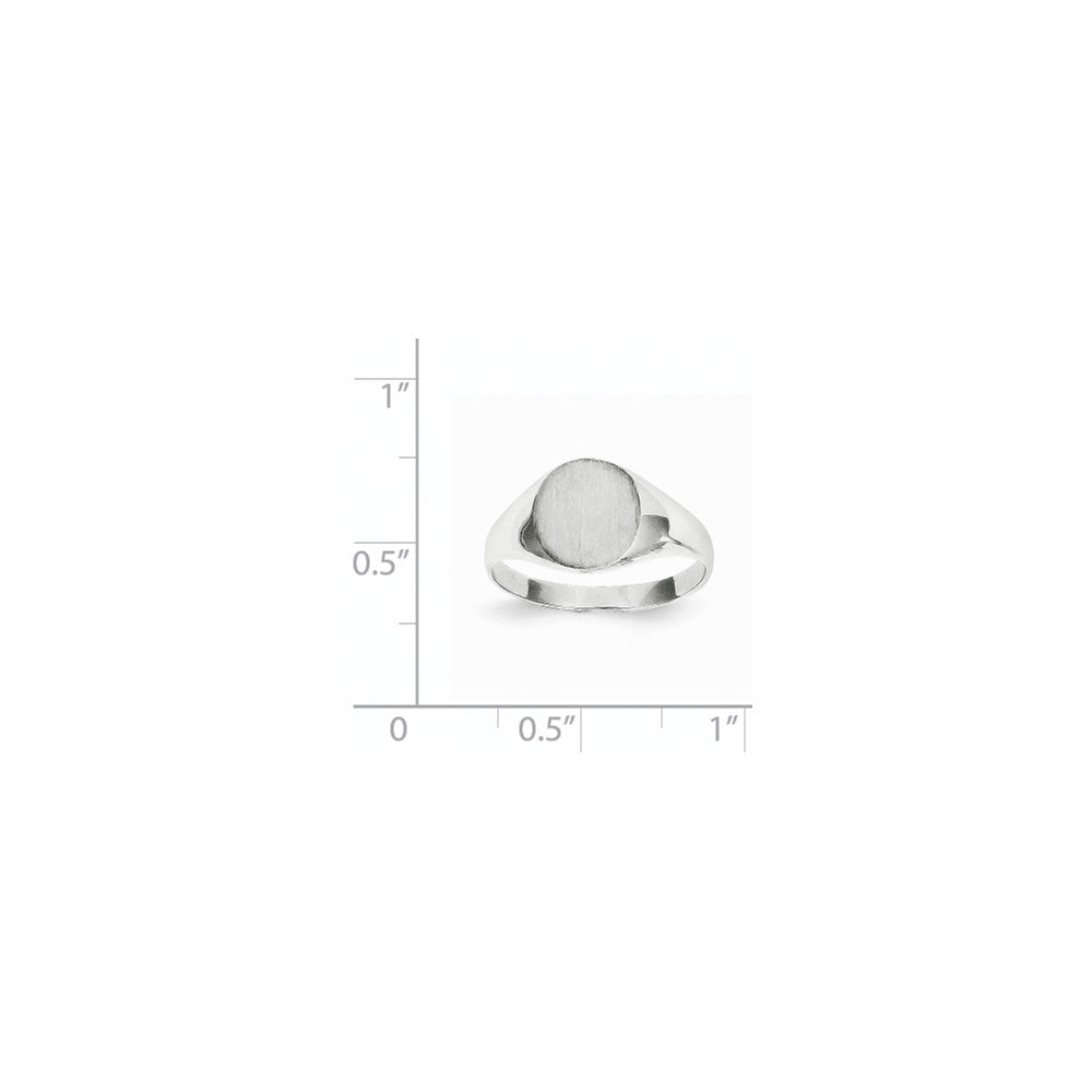 14k White Gold 9.0x9.0mm Closed Back Signet Ring