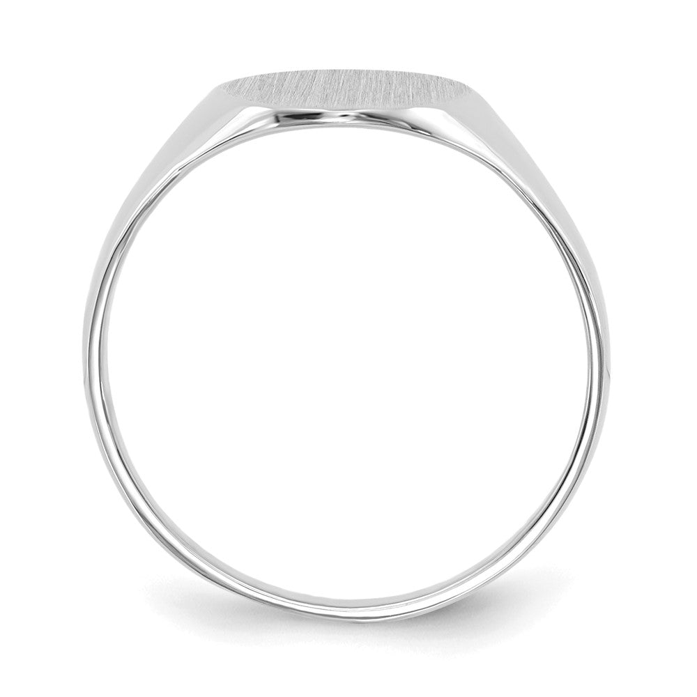 14k White Gold 10.0x9.0mm Closed Back Signet Ring
