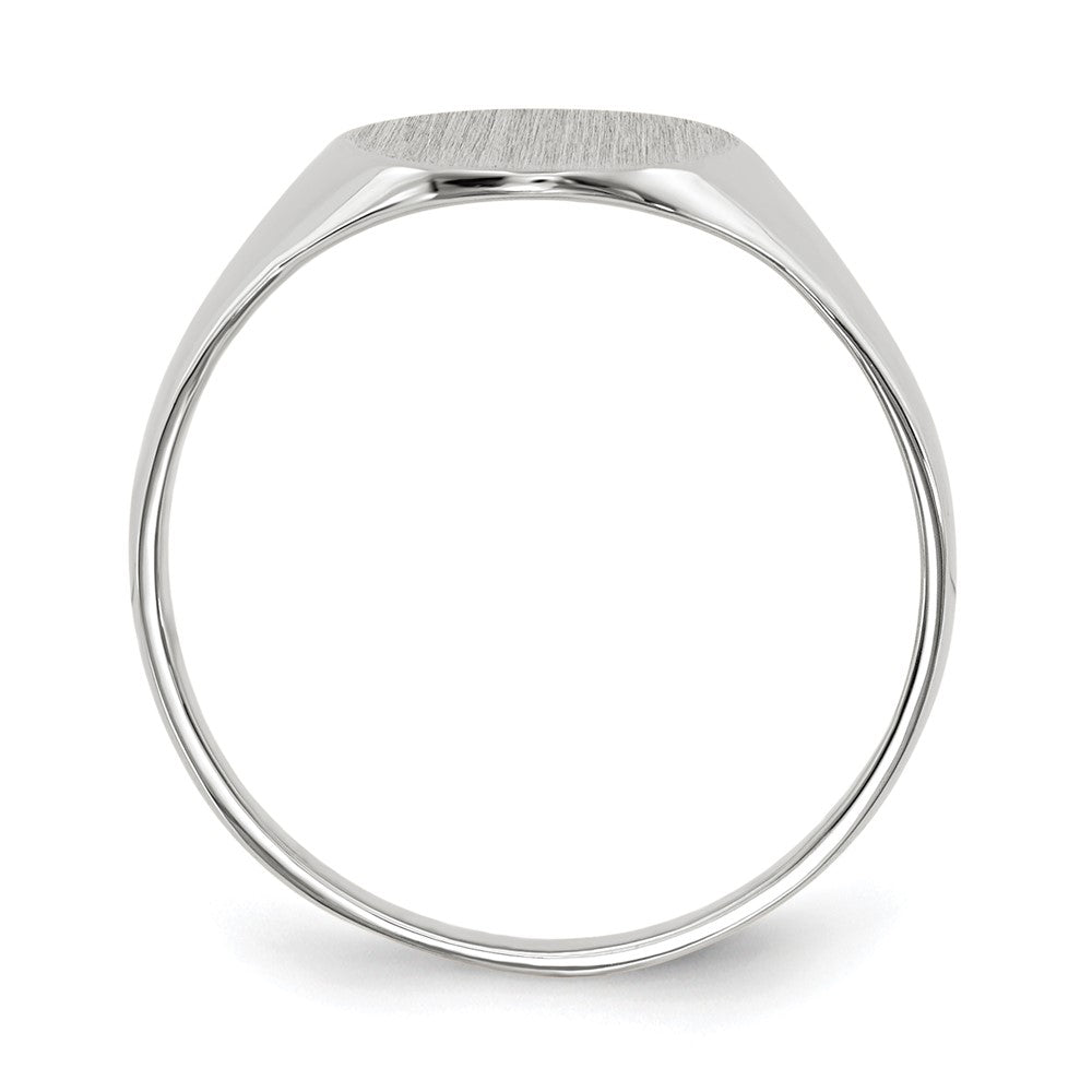 14k White Gold 10.0x9.0mm Open Back Signet Ring