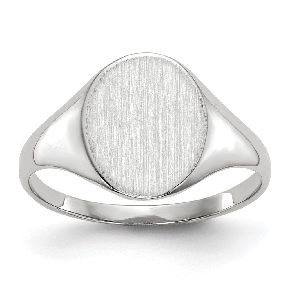 14k White Gold 10.0x9.0mm Open Back Signet Ring