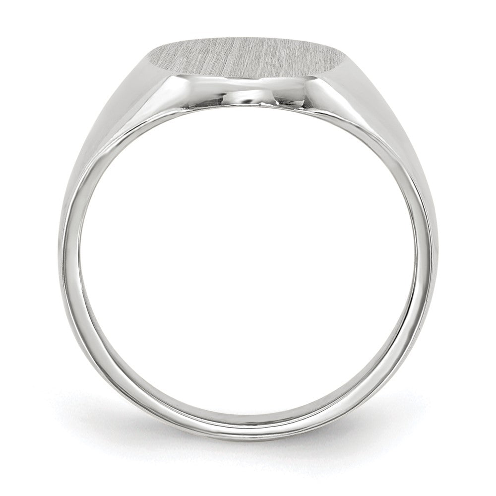 14k White Gold 11.5x8.0mm Closed Back Signet Ring