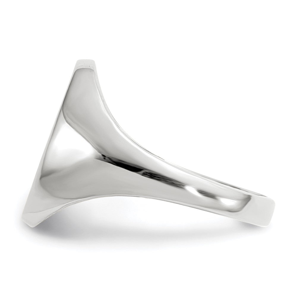 14k White Gold 11.5x8.0mm Closed Back Signet Ring