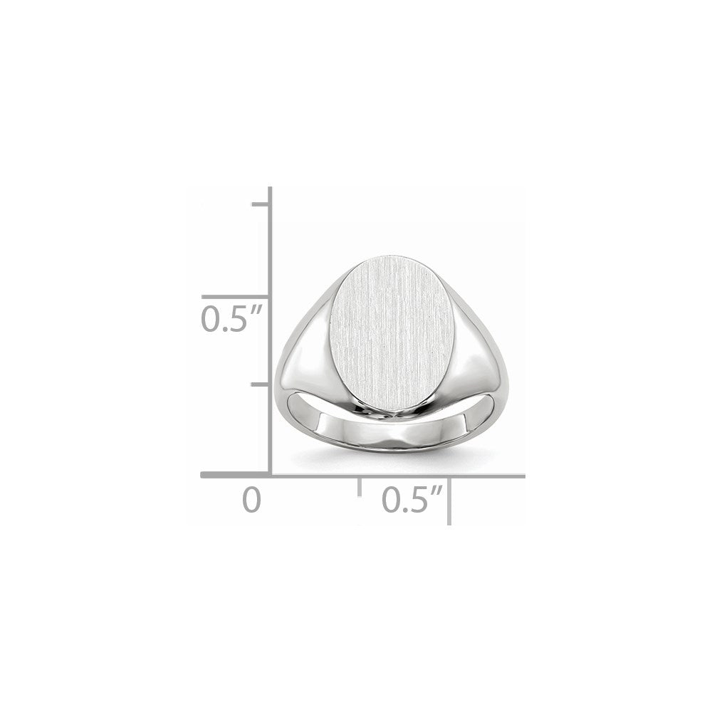 14k White Gold 11.5x8.0mm Closed Back Signet Ring