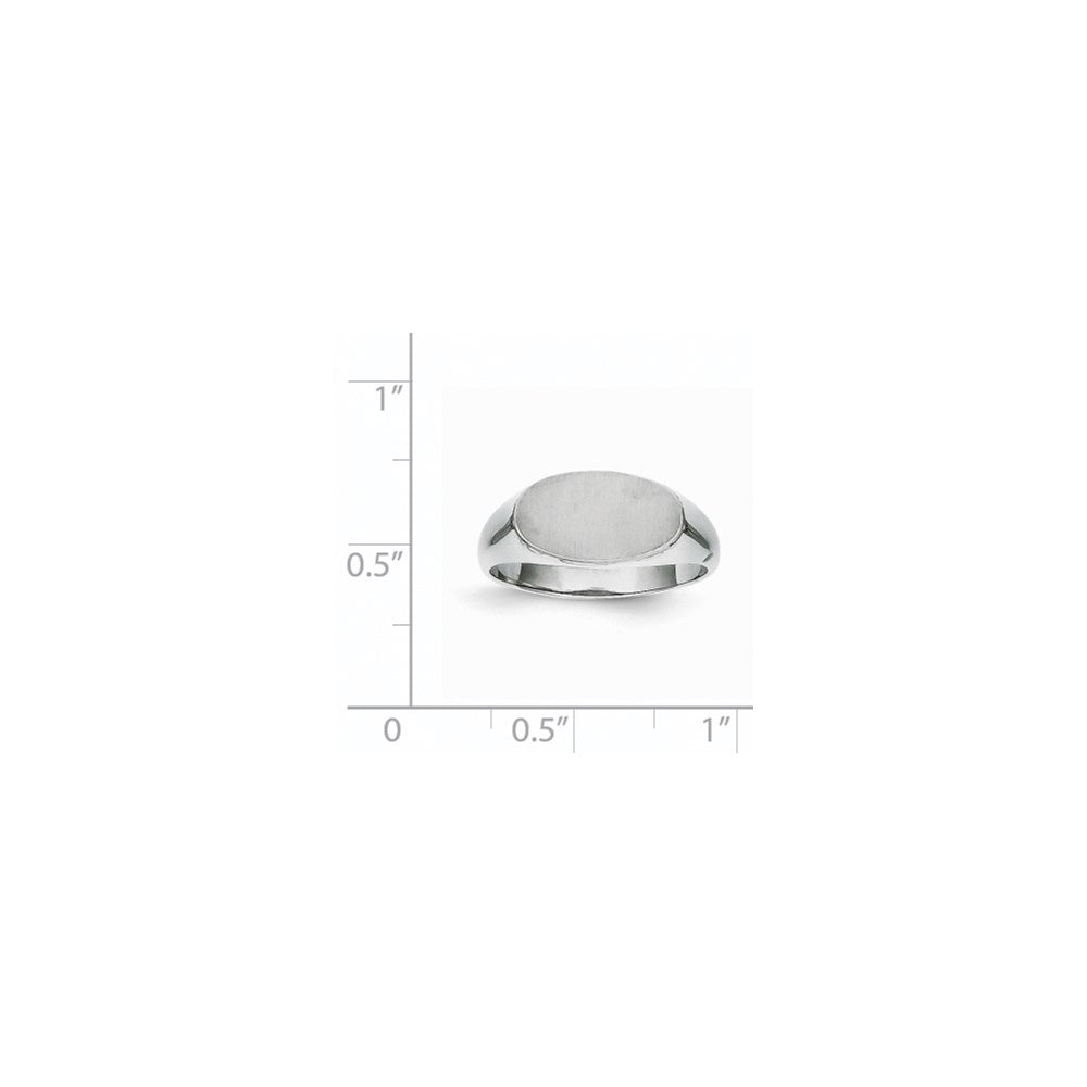 14k White Gold 7.5x13.5mm Open Back Signet Ring