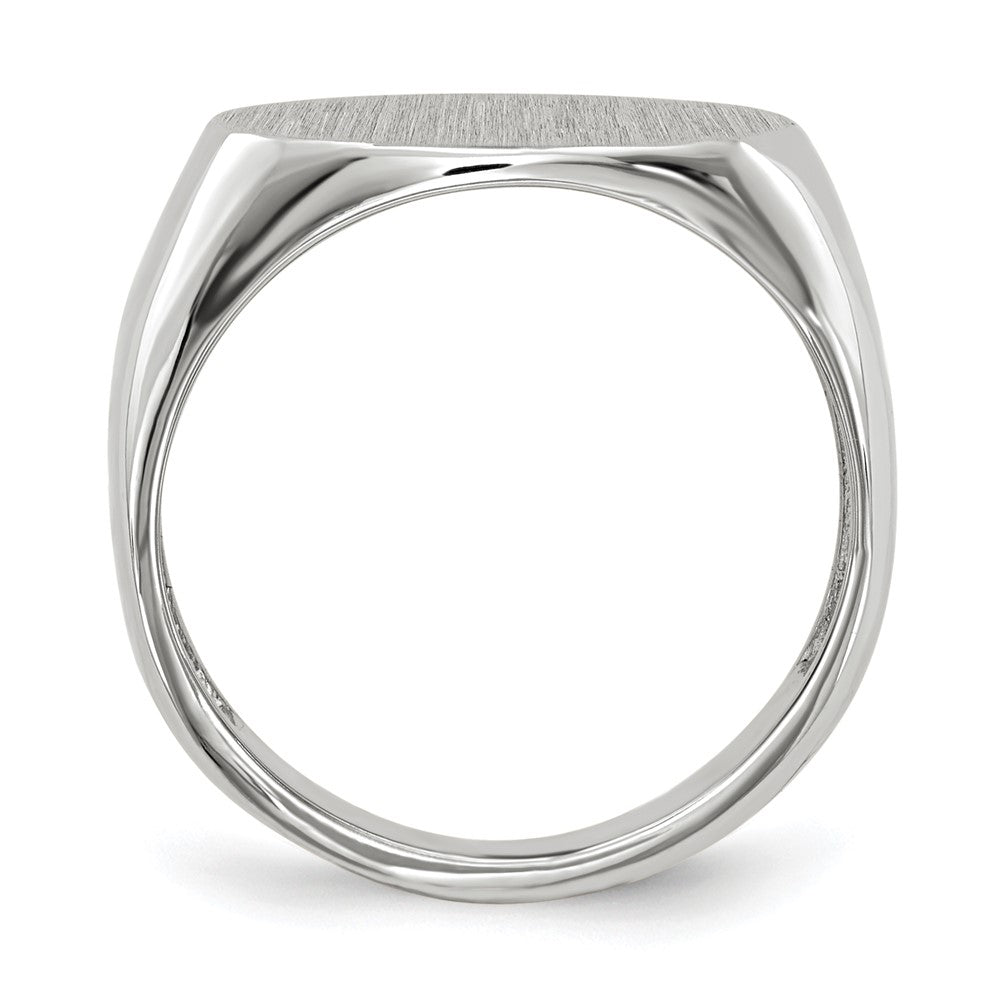 14k White Gold 9.5x15.0mm Open Back Signet Ring