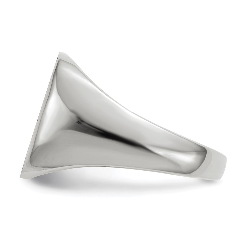 14k White Gold 13.5mm x14.5mm Open Back Men's Signet Ring