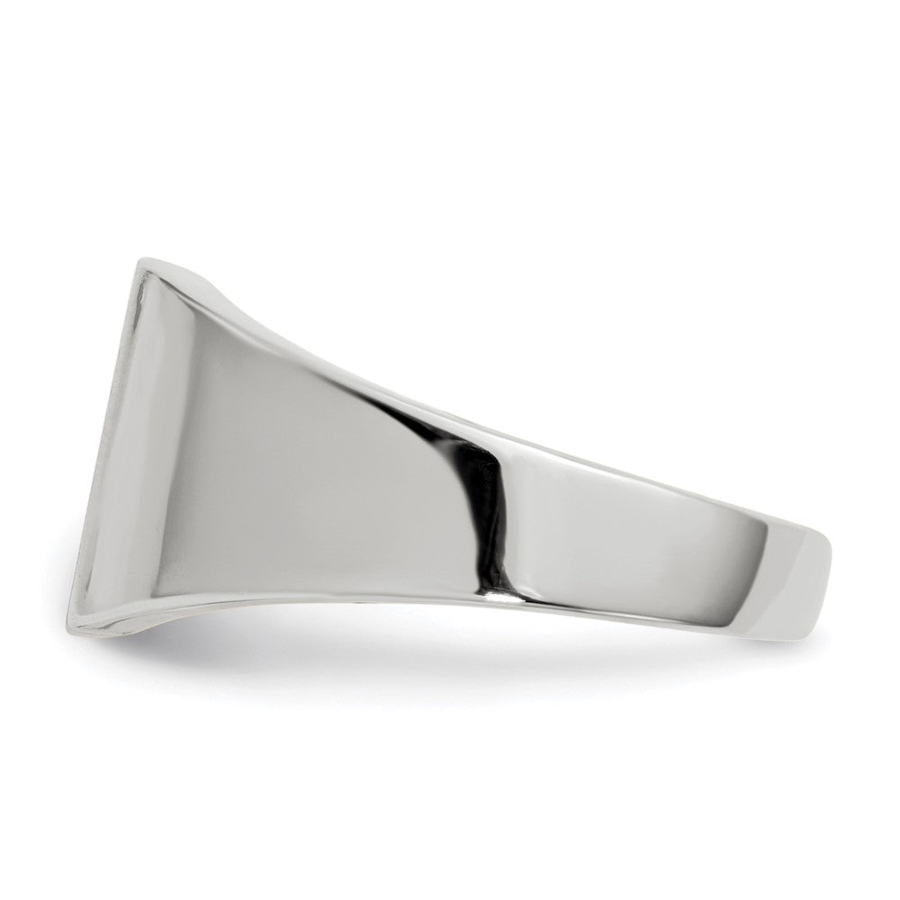 14k White Gold 9.5x8.5mm Open Back Signet Ring