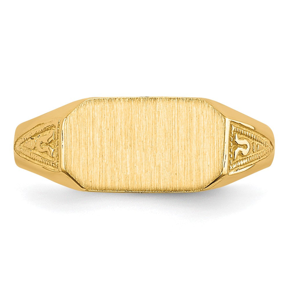 14k 8.5x5.0mm Closed Back Childs Signet Ring