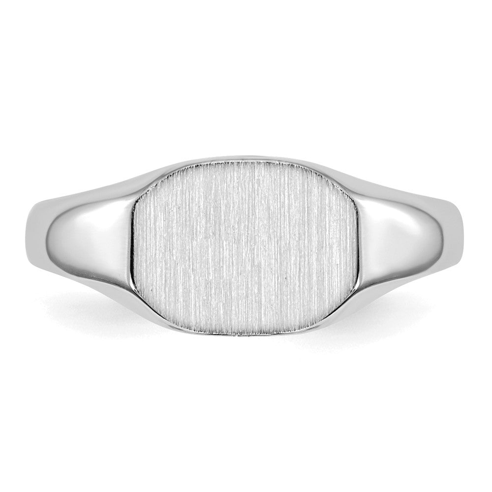 14k White Gold 8.0x6.5mm Open Back Child's Signet Ring