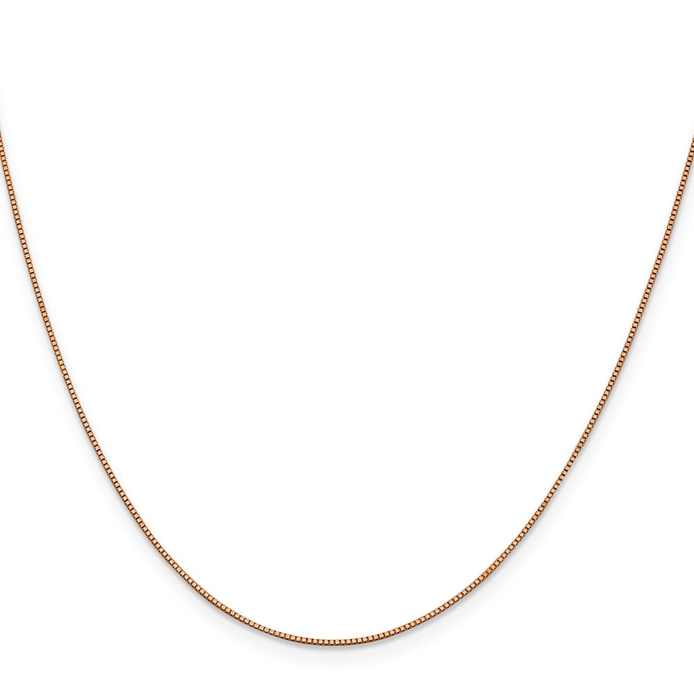 14K Rose Gold 18 inch .7mm Box Link with Lobster Clasp Chain