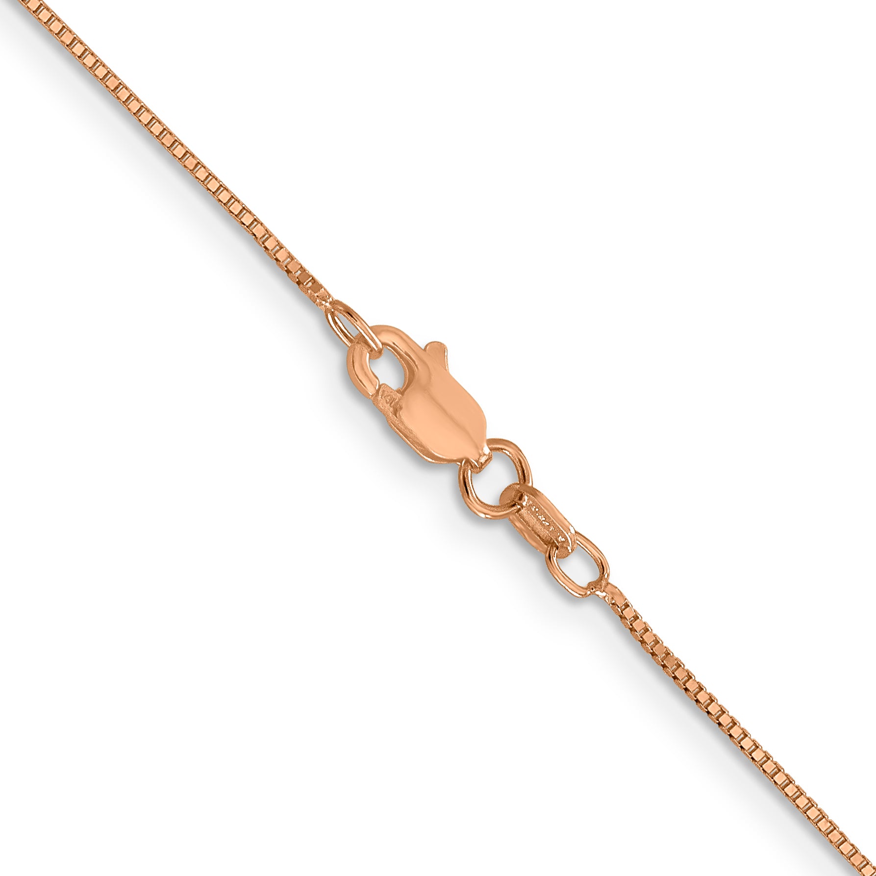 14K Rose Gold 20 Inch .7Mm Box Link With Lobster Clasp Chain