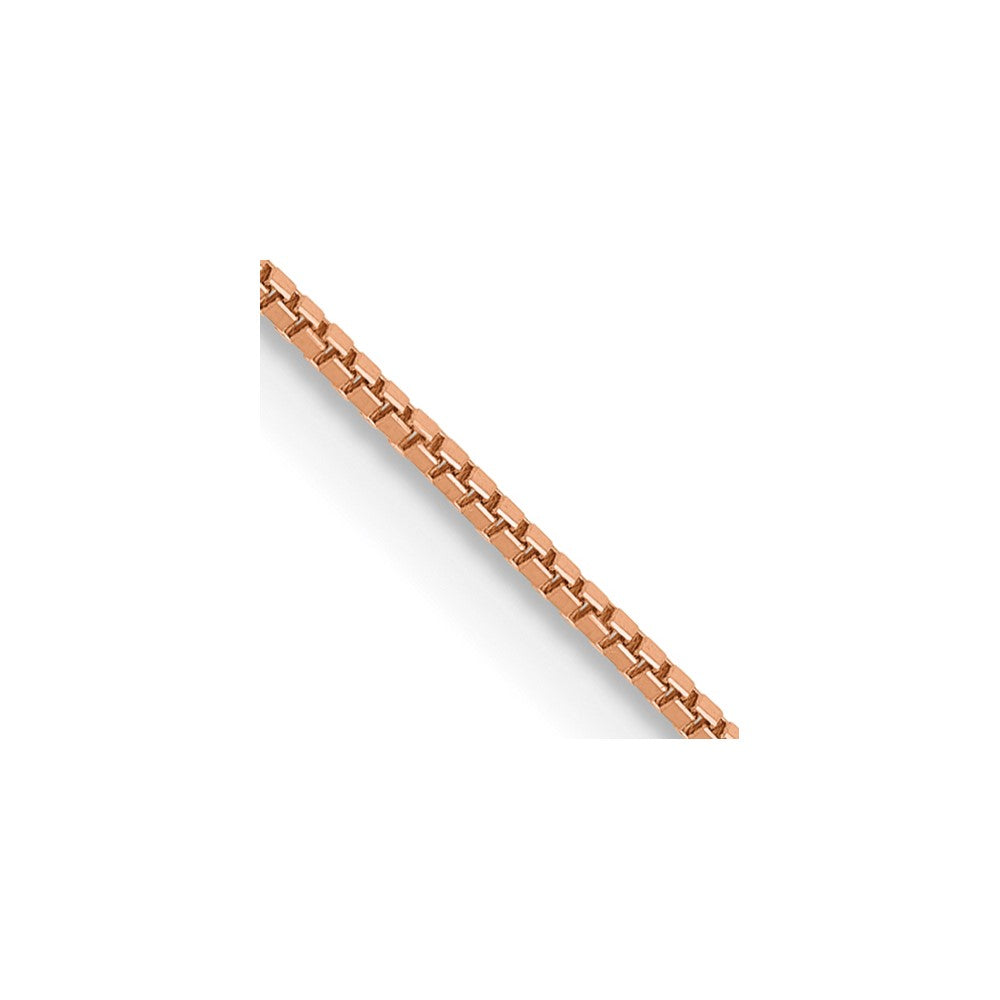 14K Rose Gold 24 inch .7mm Box Link with Lobster Clasp Chain