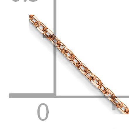 14K Rose Gold 24 Inch 1.10Mm Diamond-Cut Cable With Lobster Clasp Chain
