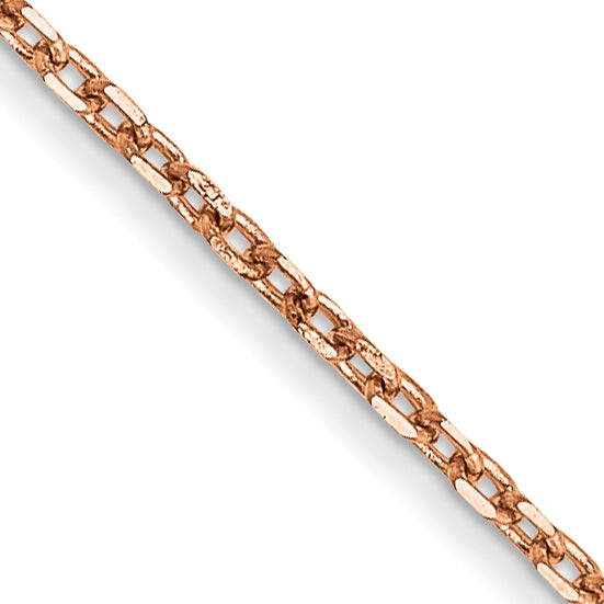 14K Rose Gold 24 Inch 1.10Mm Diamond-Cut Cable With Lobster Clasp Chain