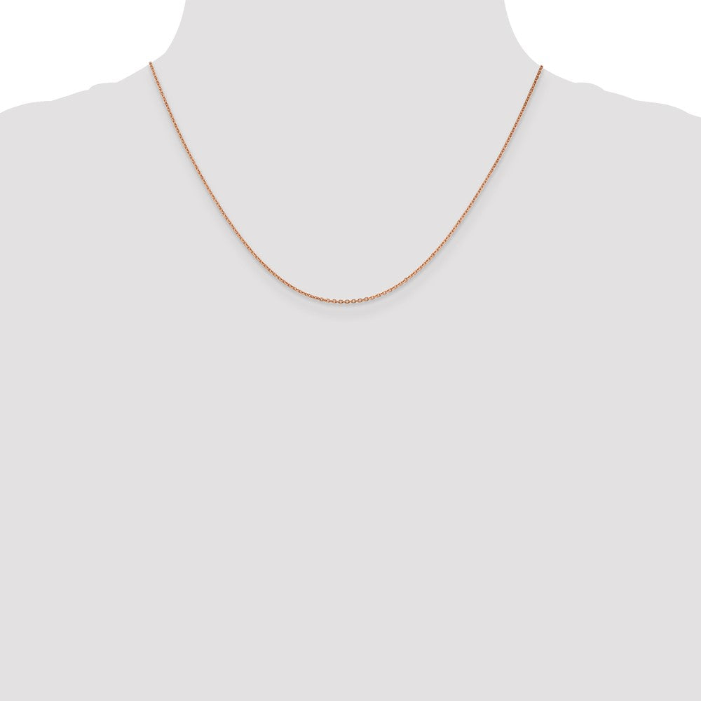 14K Rose Gold 18 inch 1.4mm Diamond-cut Cable with Lobster Clasp Chain
