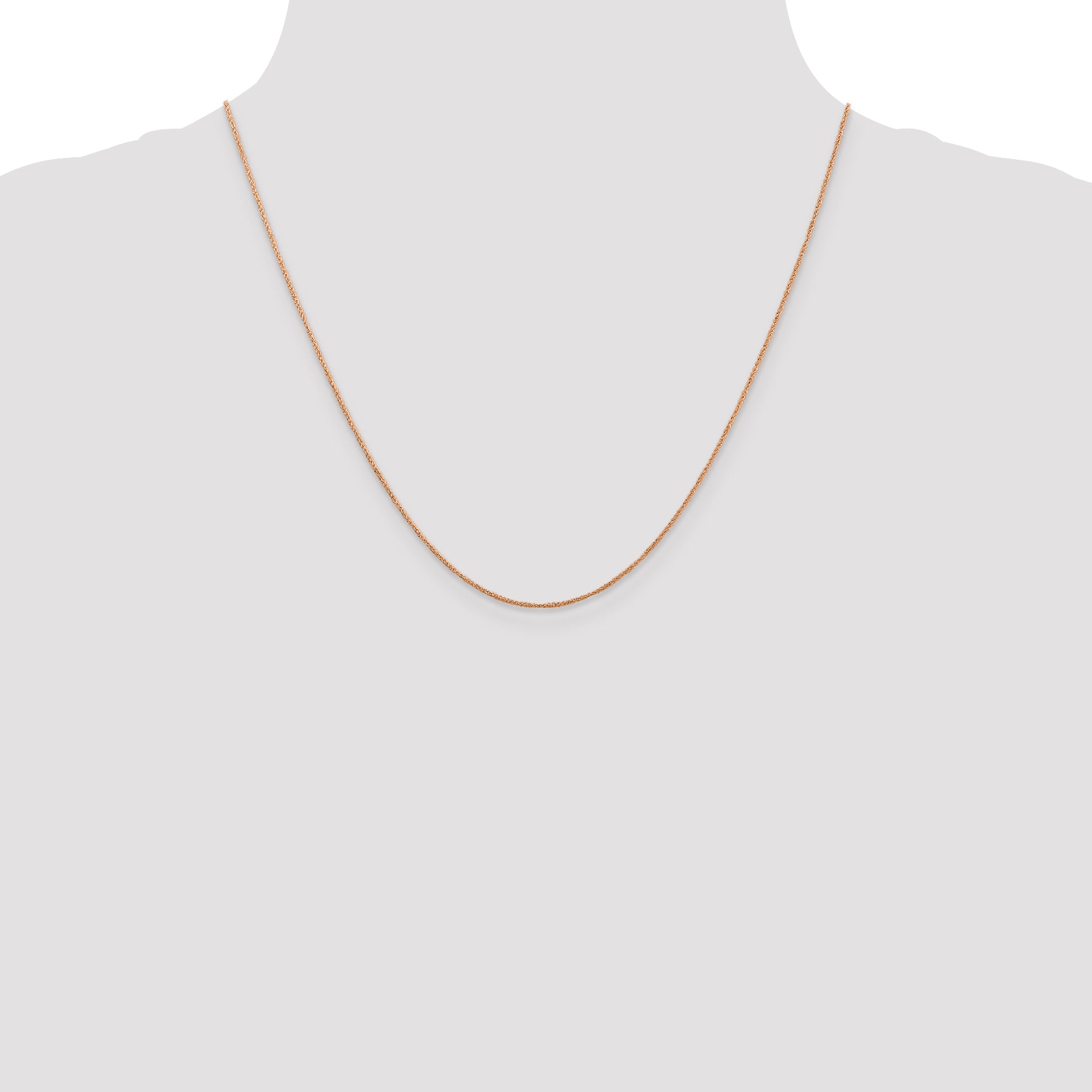 14K Rose Gold 20 Inch .7Mm Ropa With Spring Ring Clasp Chain