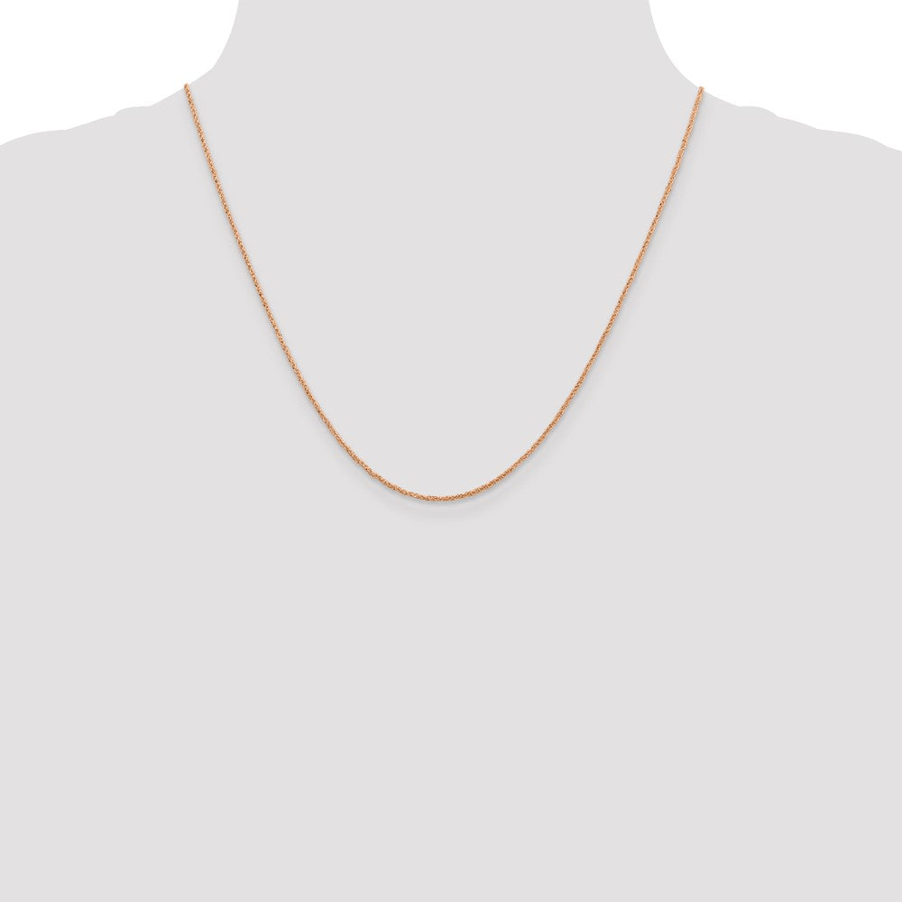 14K Rose Gold 20 inch 1.10mm Ropa with Spring Ring Clasp Chain