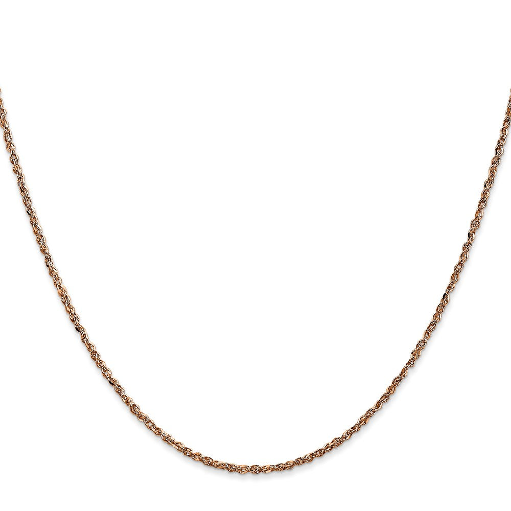 14K Rose Gold 18 inch 1.7mm Ropa with Lobster Clasp Chain