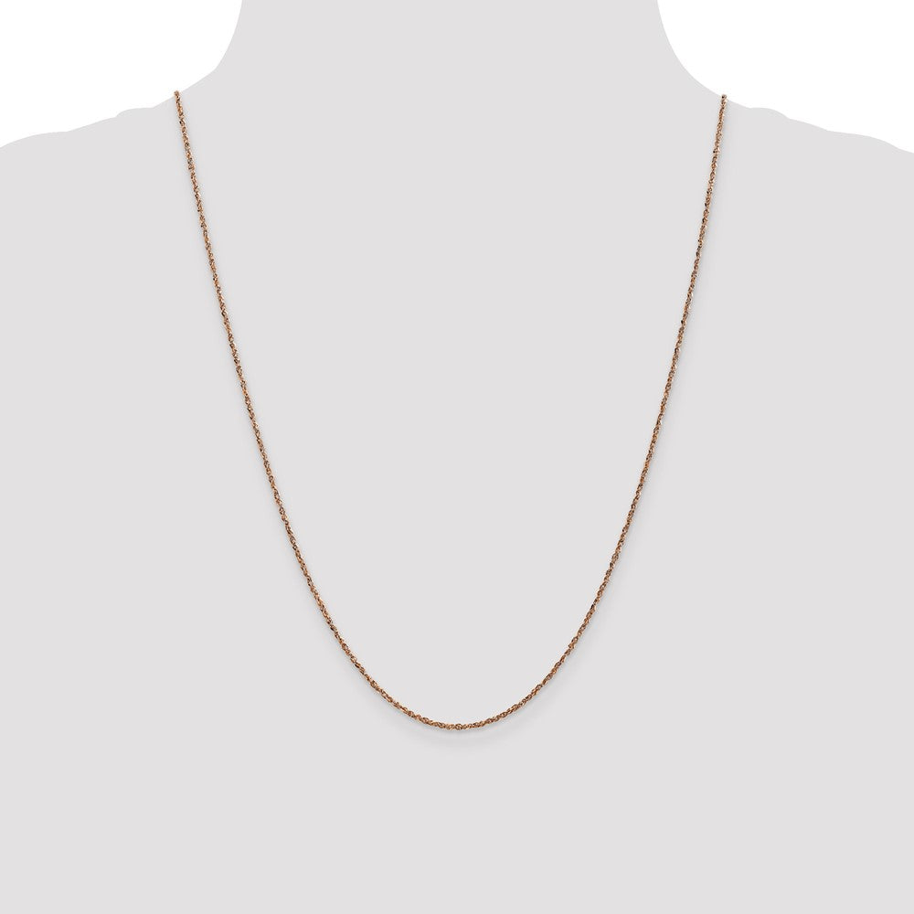 14K Rose Gold 24 inch 1.7mm Ropa with Lobster Clasp Chain