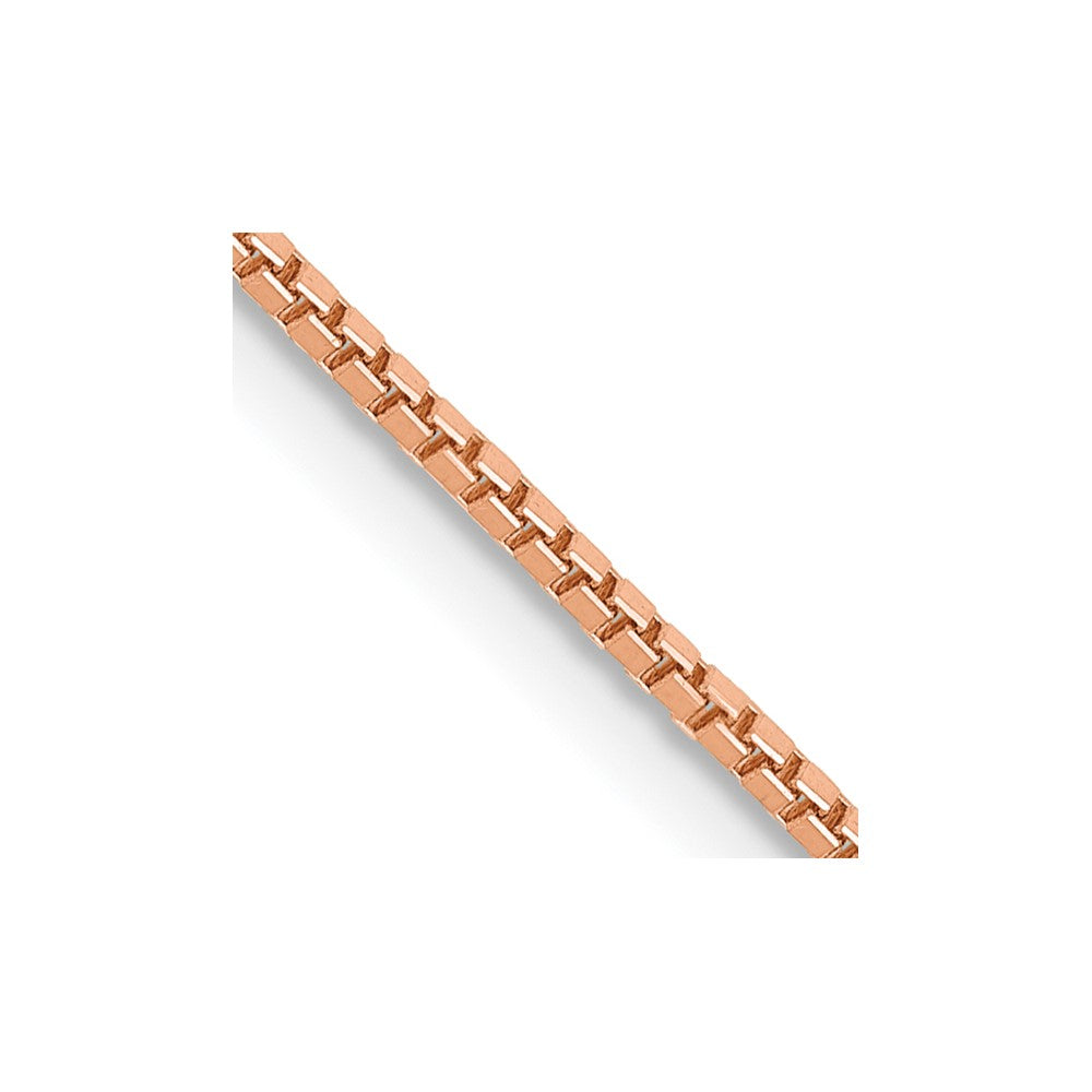 14K Rose Gold 16 inch 1mm Box Link with Lobster Clasp Chain