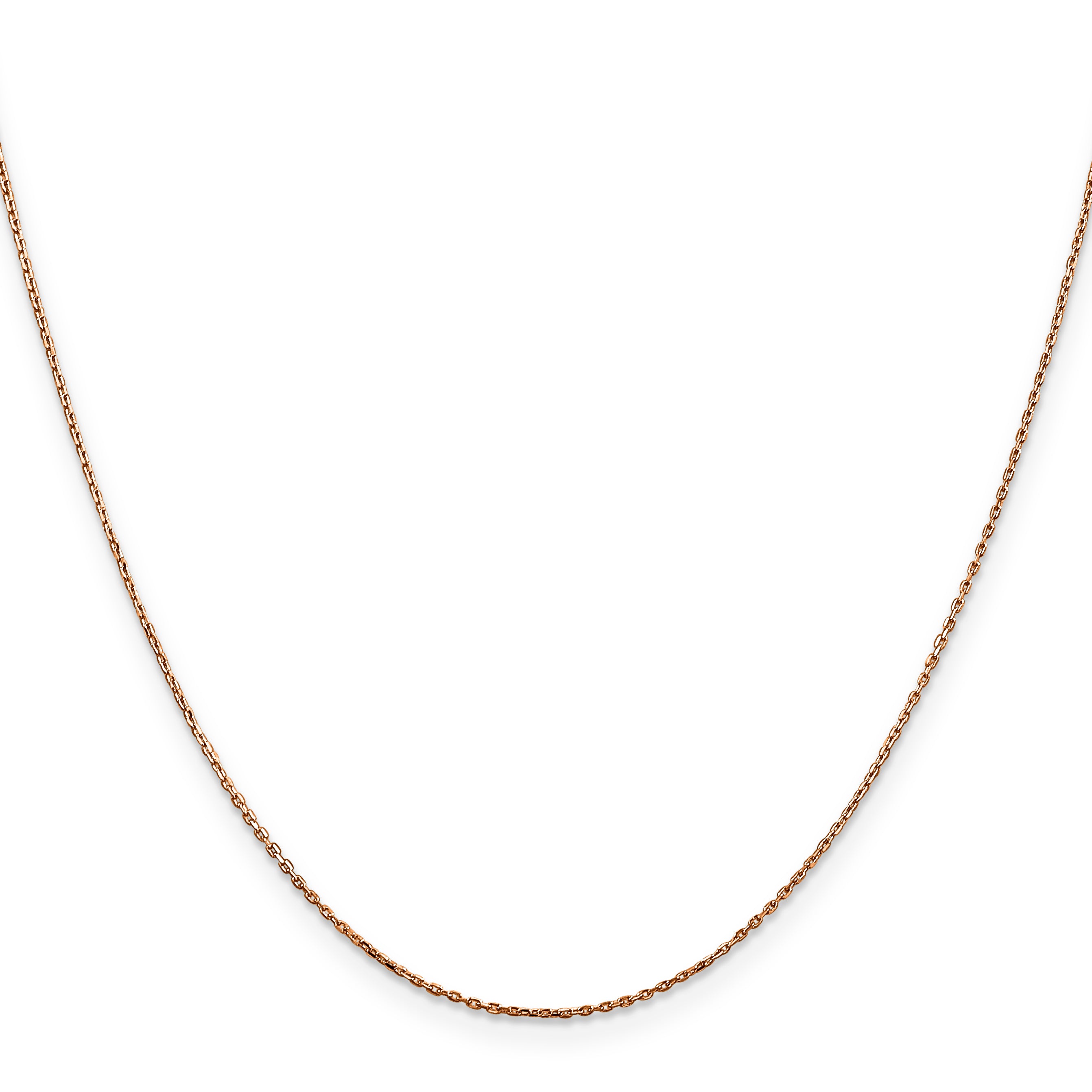 14K Rose Gold 20 inch .8mm Diamond-cut Cable with Lobster Clasp Chain