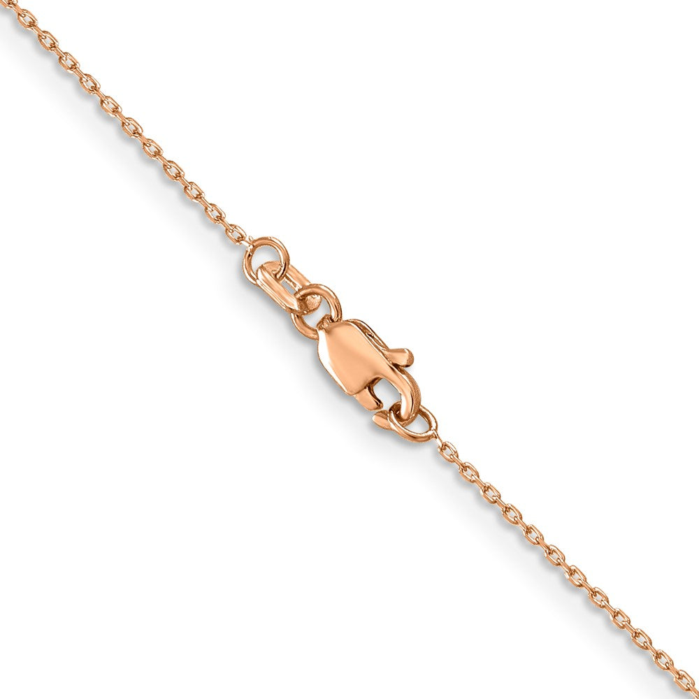 14K Rose Gold 24 inch .8mm Diamond-cut Cable with Lobster Clasp Chain