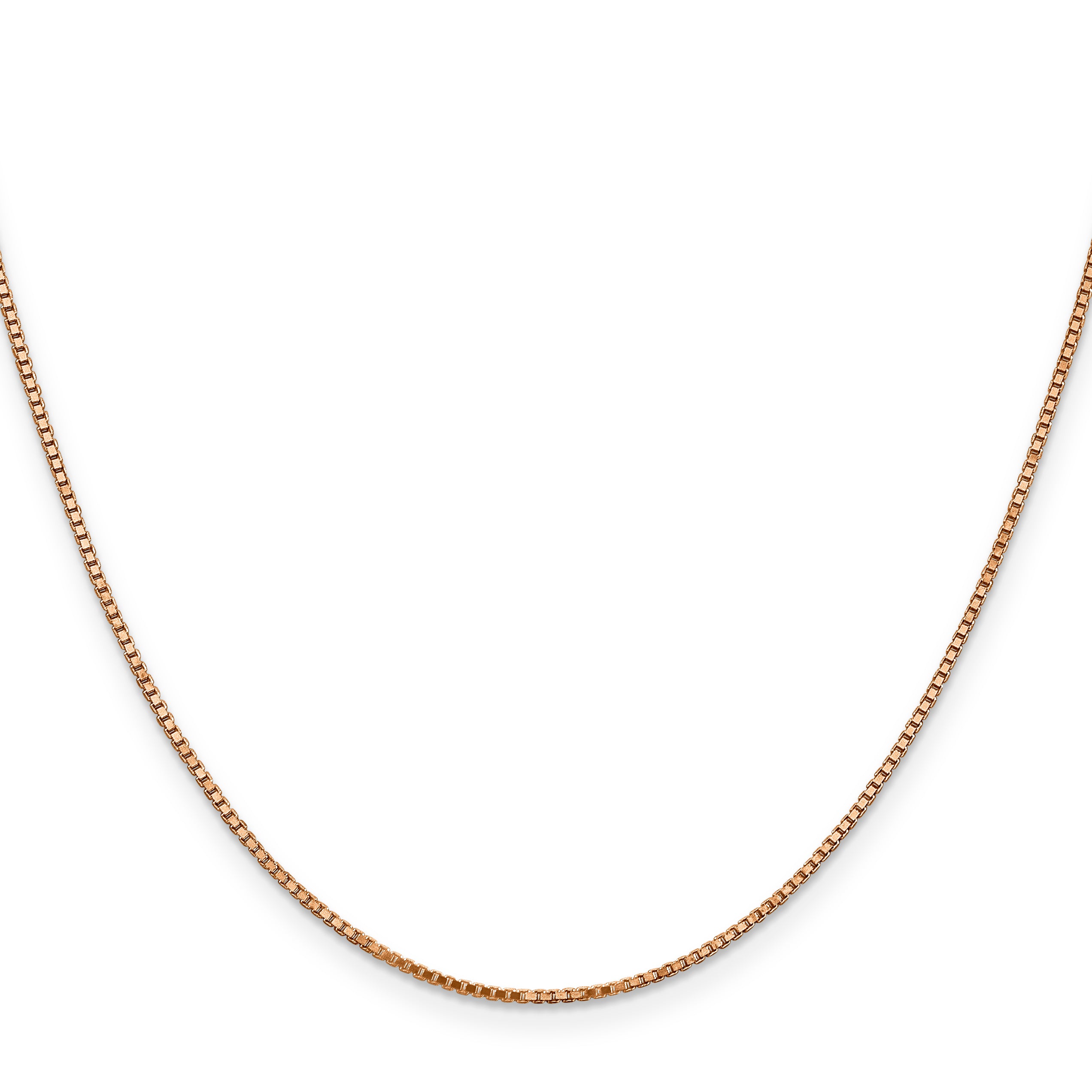 14K Rose Gold 18 Inch 1.10Mm Box Link With Lobster Clasp Chain