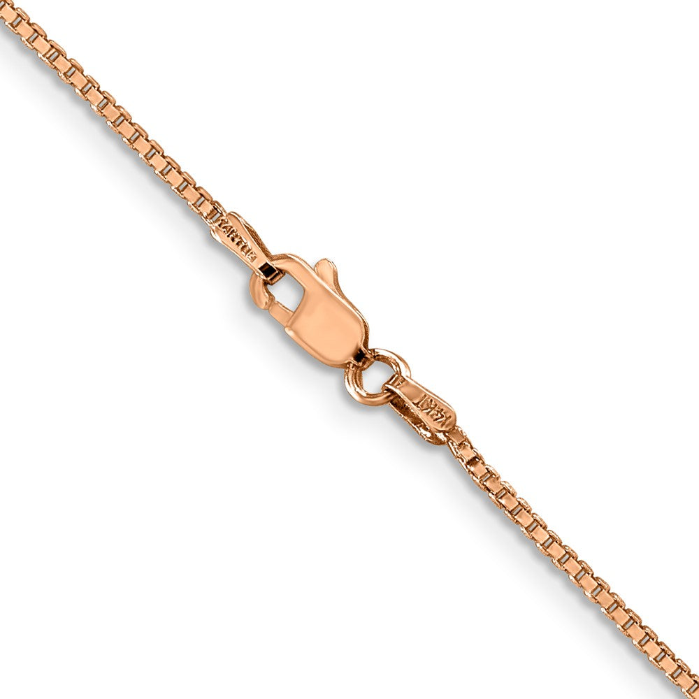 14K Rose Gold 16 inch 1.10mm Box Link with Lobster Clasp Chain