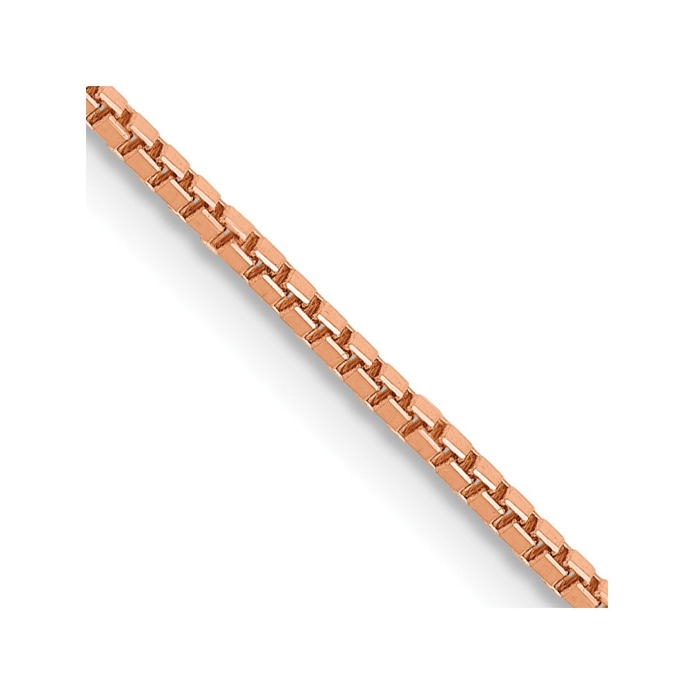 14K Rose Gold 16 inch 1.10mm Box Link with Lobster Clasp Chain
