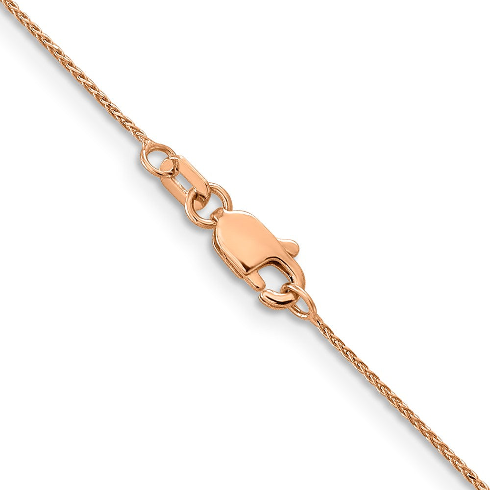 14K Rose Gold 18 inch .85mm Diamond-cut Spiga with Lobster Clasp Chain