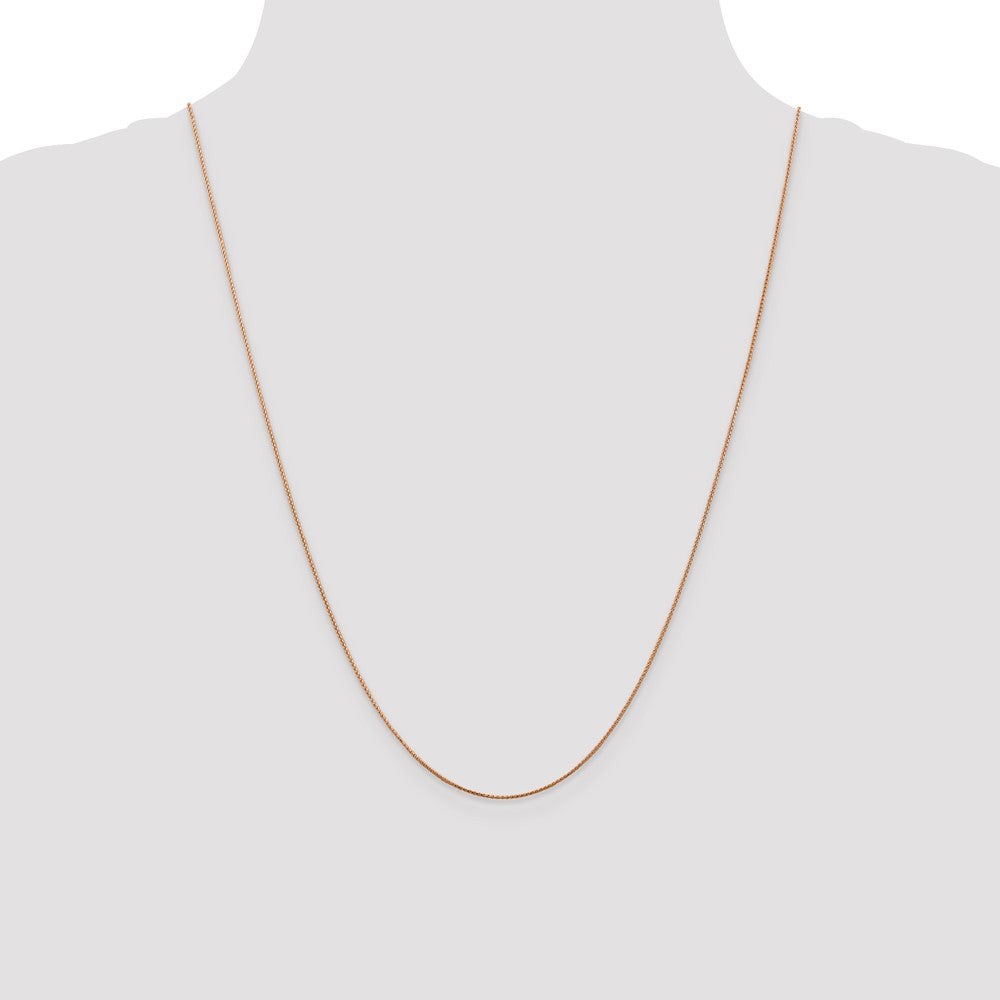 14K Rose Gold 24 inch .85mm Diamond-cut Spiga with Lobster Clasp Chain