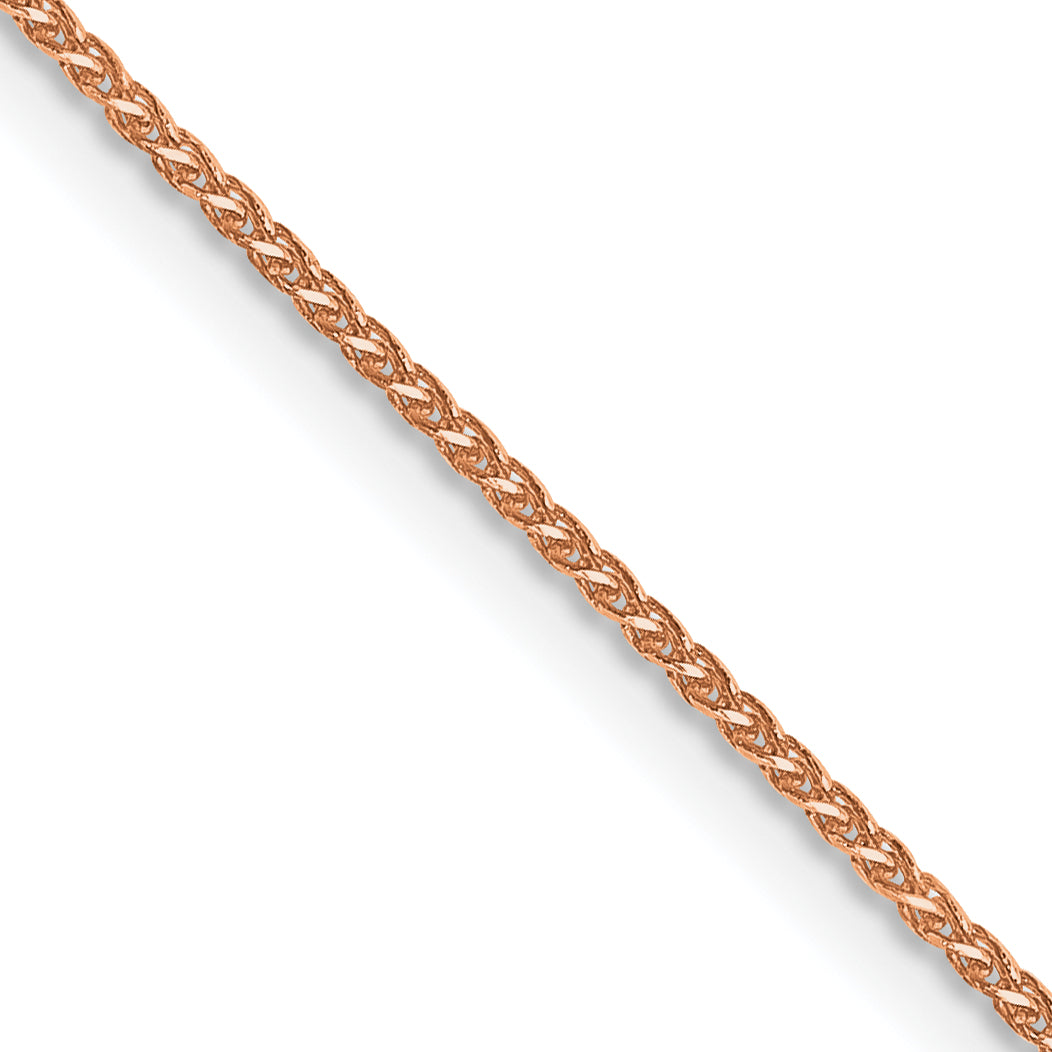 14K Rose Gold 20 Inch 1.05Mm Diamond-Cut Spiga With Lobster Clasp Chain