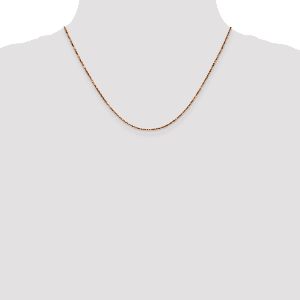 14K Rose Gold 18 inch 1.25mm Diamond-cut Spiga with Lobster Clasp Chain