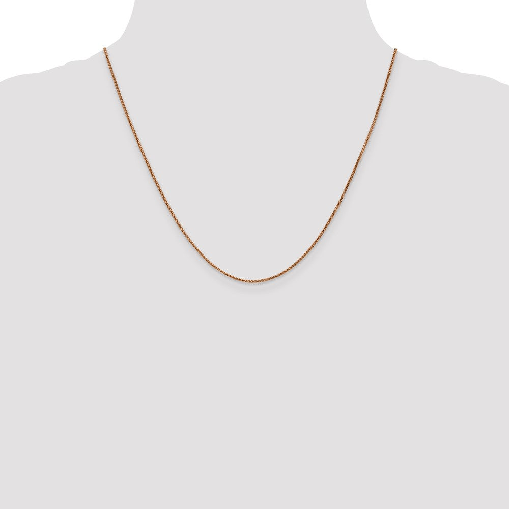 14K Rose Gold 20 inch 1.25mm Diamond-cut Spiga with Lobster Clasp Chain