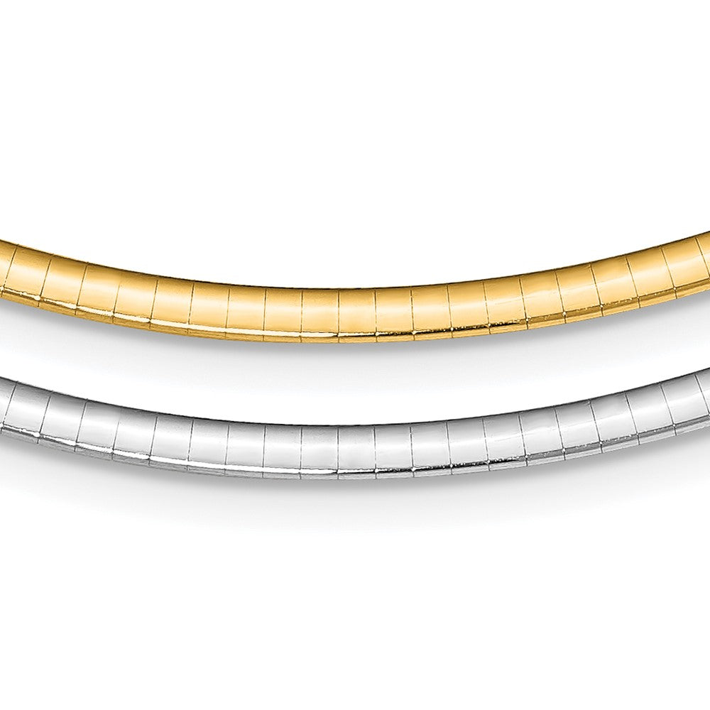 Sterling Silver Gold-pltd 3mm Reversible w/2in ext Cubetto Chain