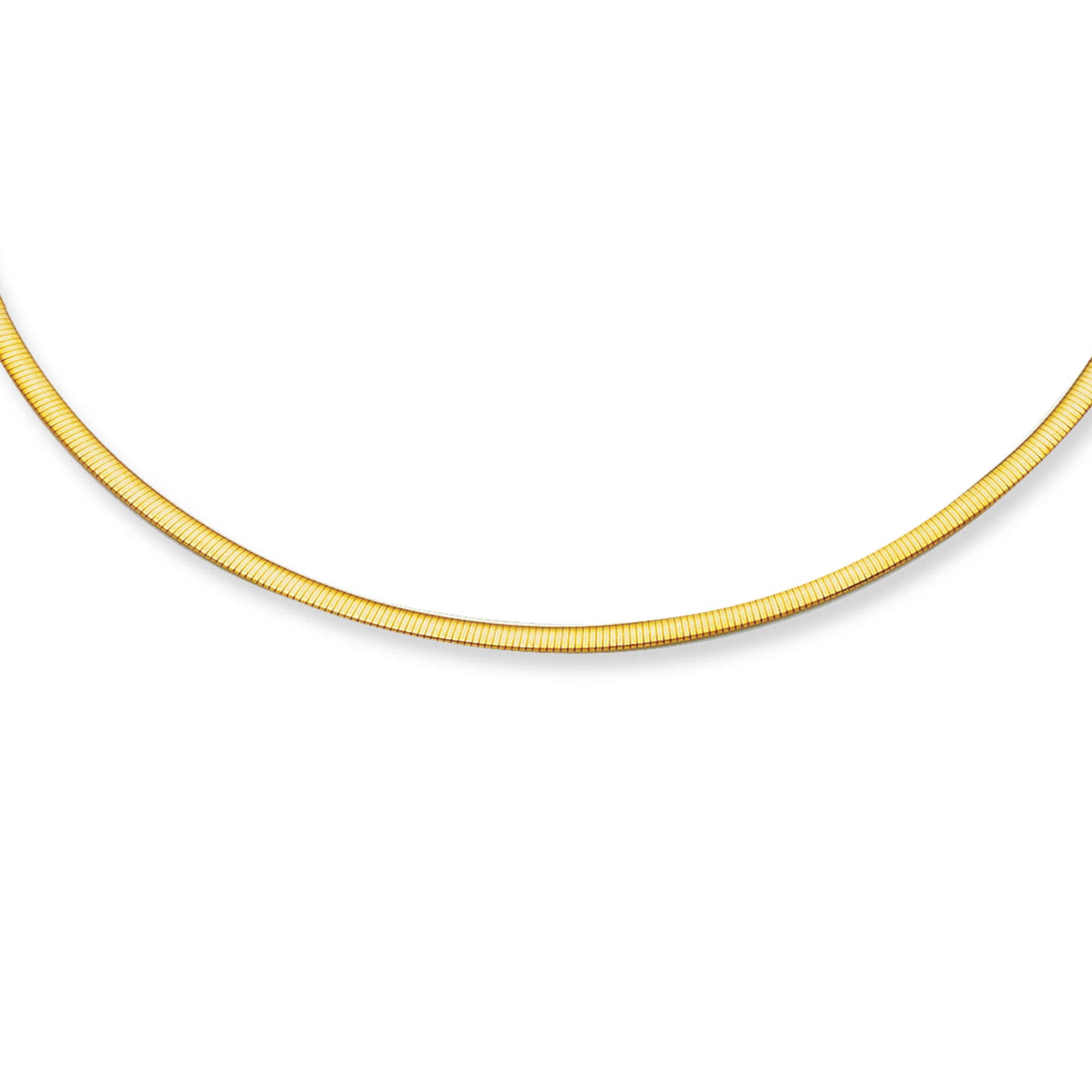 14K Gold 2.5mm Reversible 18" Omega with Lobster Lock
