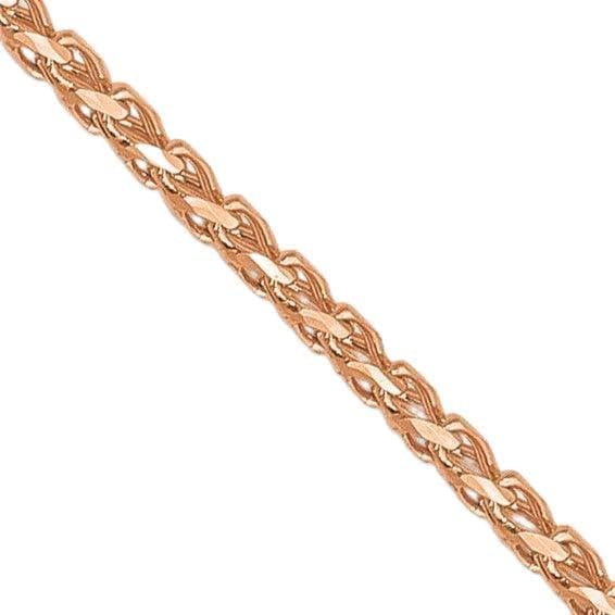 10KT Solid Rose Gold 1 MM Franco Link Chain