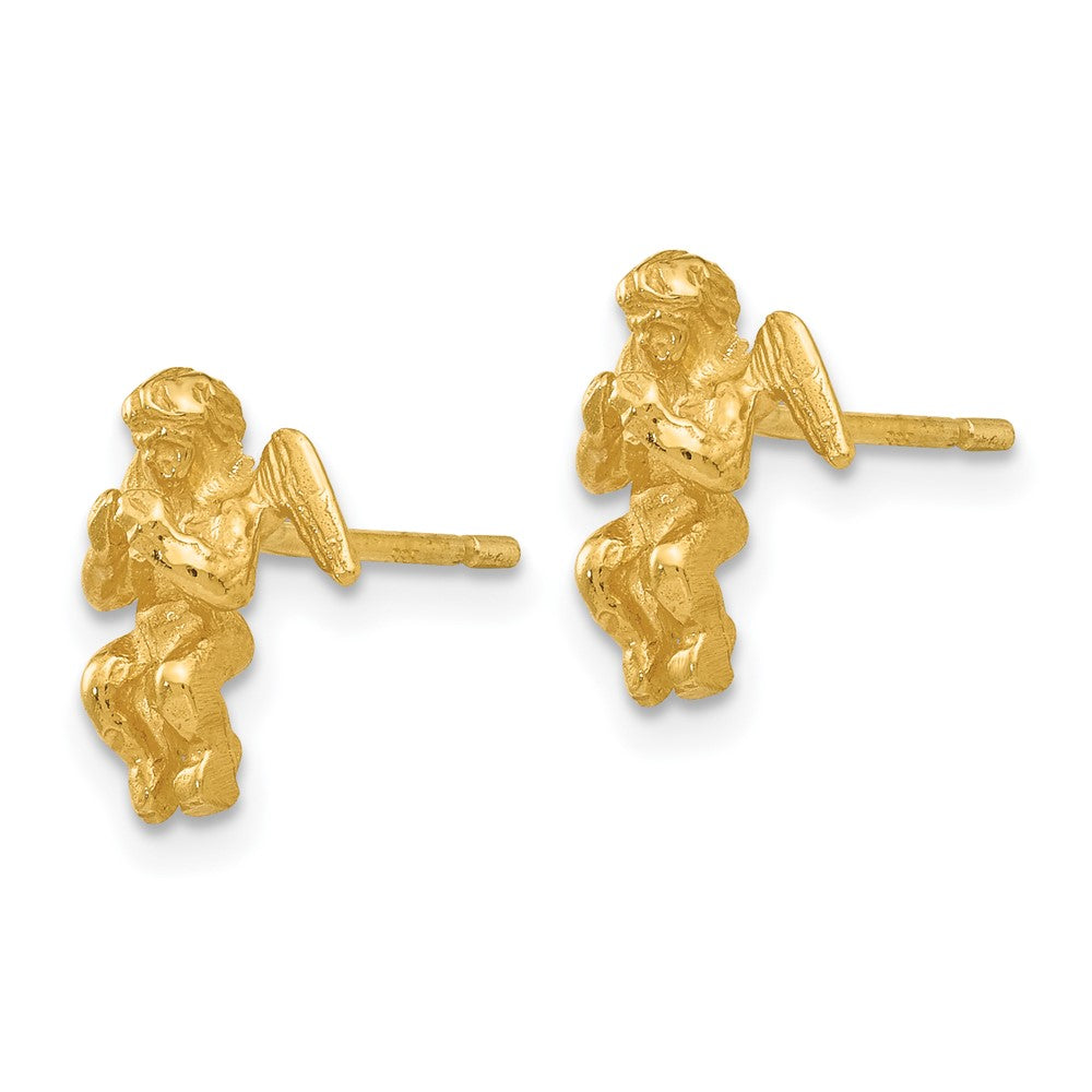 14k Polished & Diamond-Cut Angel Earrings
